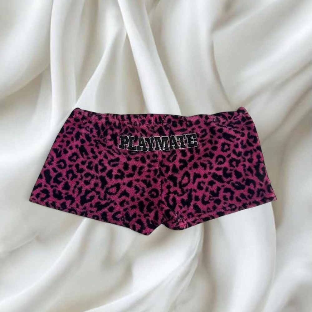 Playboy playmate pink cheetah print mini shorts y2k vintage mcbling